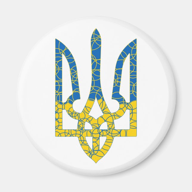 Ukrainische trident texturierte Flagge der Ukraine Magnet (Vorne)