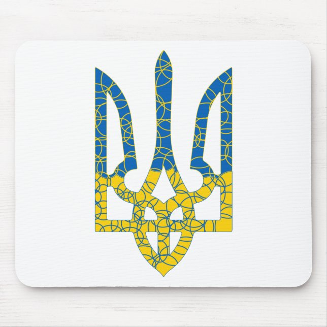 Ukrainische trident texturierte Flagge der Ukraine Mousepad (Vorne)