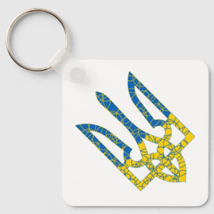 Ukrainische trident texturierte Flagge der Ukraine Schlüsselanhänger