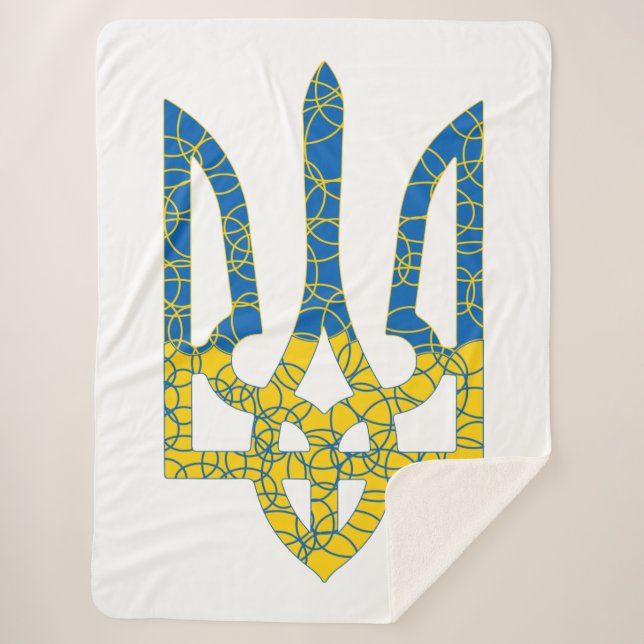 Ukrainische trident texturierte Flagge der Ukraine Sherpadecke (Vorderseite)