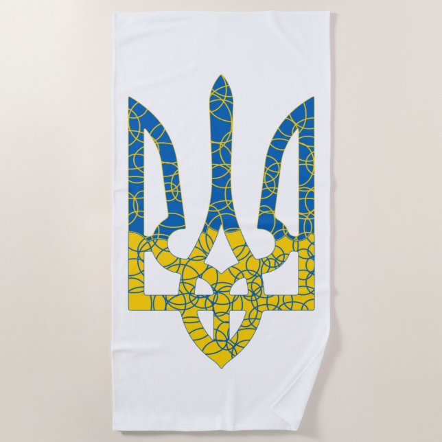 Ukrainische trident texturierte Flagge der Ukraine Strandtuch (Vorderseite)