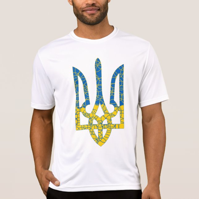 Ukrainische trident texturierte Flagge der Ukraine T-Shirt (Vorderseite)
