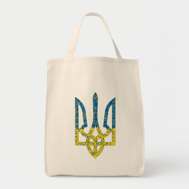 Ukrainische trident texturierte Flagge der Ukraine Tragetasche (Vorne)