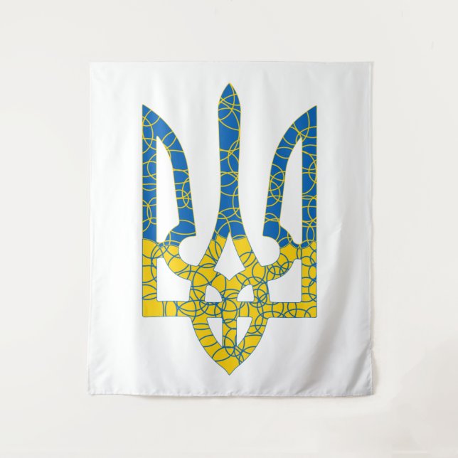 Ukrainische trident texturierte Flagge der Ukraine Wandteppich (Vorderseite)