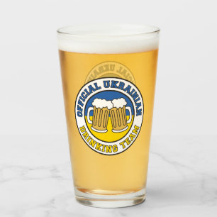 Ukrainische trinkende Team-Flagge von Ukraine Glas