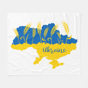 Ukrainische Typografie und Weizenohr auf ukrainisc Fleecedecke