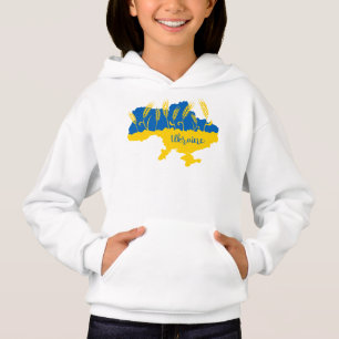 Ukrainische Typografie und Weizenohr auf ukrainisc Hoodie