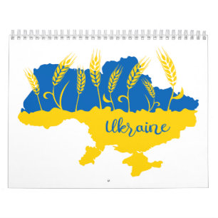 Ukrainische Typografie und Weizenohr auf ukrainisc Kalender