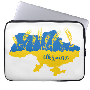 Ukrainische Typografie und Weizenohr auf ukrainisc Laptopschutzhülle
