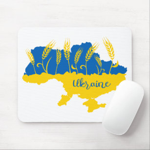 Ukrainische Typografie und Weizenohr auf ukrainisc Mousepad