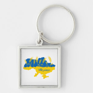 Ukrainische Typografie und Weizenohr auf ukrainisc Schlüsselanhänger