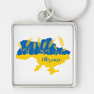 Ukrainische Typografie und Weizenohr auf ukrainisc Schlüsselanhänger