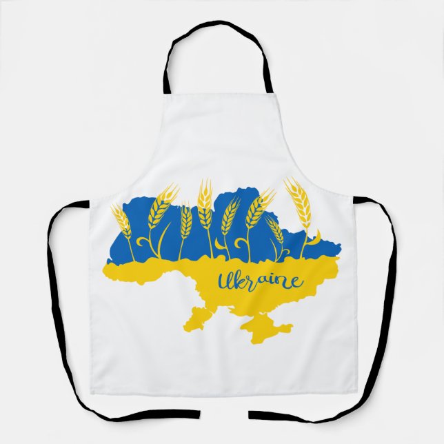 Ukrainische Typografie und Weizenohr auf ukrainisc Schürze (Vorderseite)