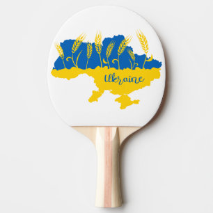 Ukrainische Typografie und Weizenohr auf ukrainisc Tischtennis Schläger