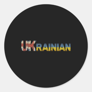 Ukrainische Uk Ukraine England Englisch Schottland Runder Aufkleber