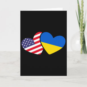 Ukrainische Ukraine 2 Herz Flagge Ich stehe mit de Karte