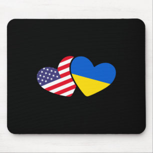 Ukrainische Ukraine 2 Herz Flagge Ich stehe mit de Mousepad