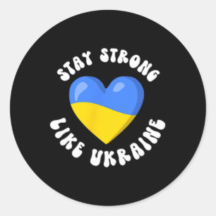 Ukrainische Unterstützung Ukraine-Flagge Ukrainisc Runder Aufkleber