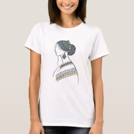 Ukrainische Volksfrau | Line Art T - Shirt