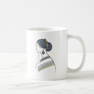 Ukrainische Volkskunst-Tasse   Minimalistische Lin Kaffeetasse