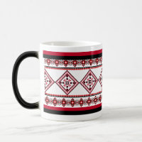 Ukrainische Vyshyvanka Stickerei Tasse Rot Schwarz