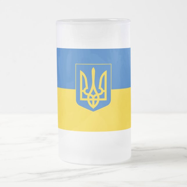 Ukrainische Wappen Mattglas Bierglas (Mittel)