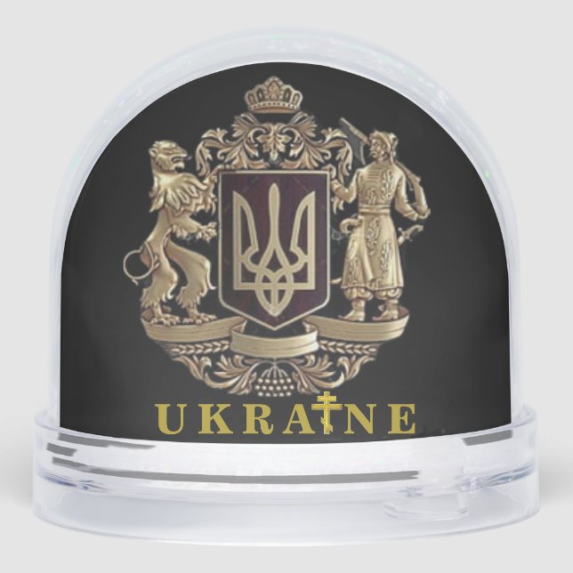 Ukrainische Wappen - Orthodoxes Kreuz Schneekugeln (Rückseite)