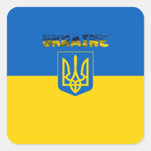 Ukrainische Wappen Quadratischer Aufkleber