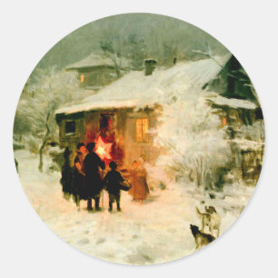 Ukrainische WeihnachtsCarolers Runder Aufkleber