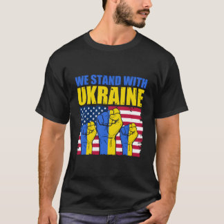 Ukrainische Wir unterstützen die Ukraine-Flagge Ic T-Shirt