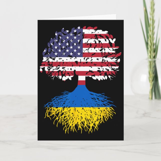 Ukrainische Wurzeln Ukraine Nationales Erbgut Baum Karte (Vorderseite)