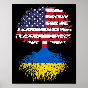 Ukrainische Wurzeln Ukraine Nationales Erbgut Baum Poster