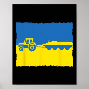 Ukrainischer Bauer klaut russischem Panzer mit Tra Poster