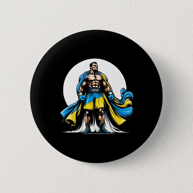Ukrainischer Boxer Patriotischer Boxkämpfer Ukrain Button (Vorderseite)