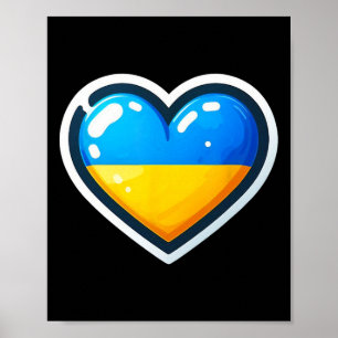 Ukrainischer Bynner Fan Ukraine-Flagge Süßes Herz Poster