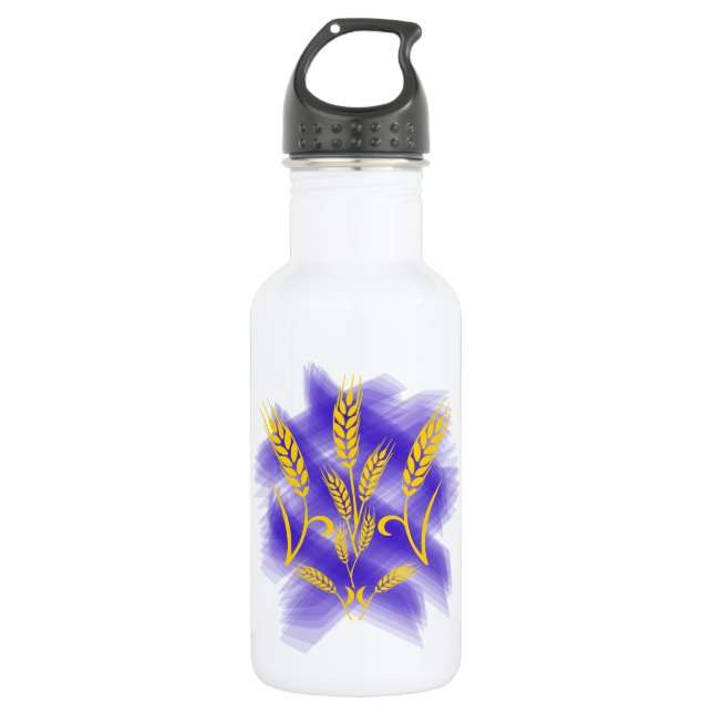 Ukrainischer Dreier aus Weizenohr Edelstahlflasche (Vorderseite)