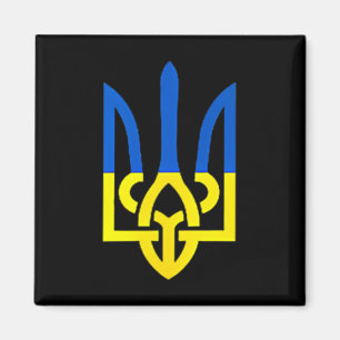 Ukrainischer Dreizack-Symbol - Ukraine-Flagge Unte Magnet