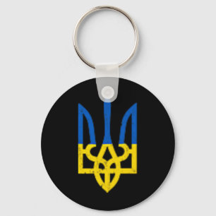 Ukrainischer Dreizack-Symbol - Ukraine-Flagge Unte Schlüsselanhänger