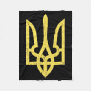 Ukrainischer Dreizack-Symbol - Ukraine Unterstütze Fleecedecke
