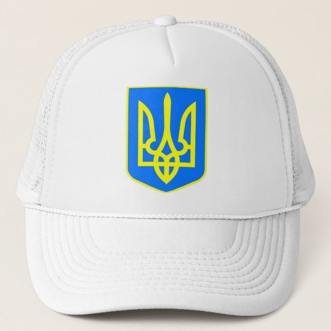 Ukrainischer Flaggen-Hut/Ukraine-Wappen-Kappe Truckerkappe (Vorderseite)