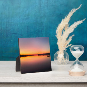 Ukrainischer Fluss Dnieper bei Sonnenuntergang Fotoplatte