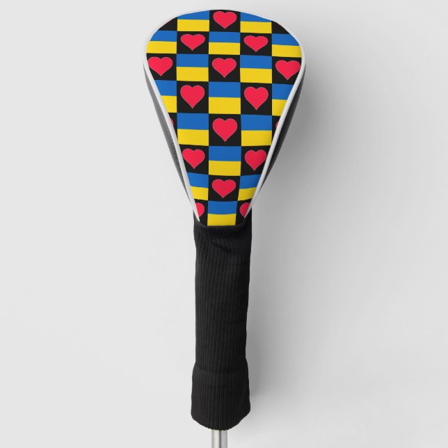 Ukrainischer Golf Lover Herzstück Pattern Ukraine  Headcover (Vorderseite)