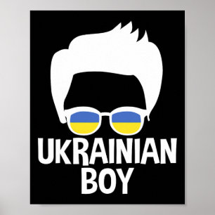 Ukrainischer Junge Silhouette Patriotisch Ukraine- Poster