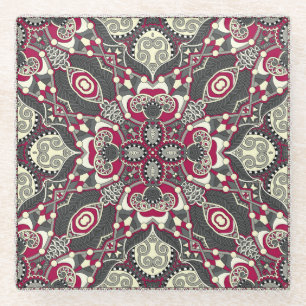 Ukrainischer Karakoko: Silk Neck Scarf Design Glasuntersetzer