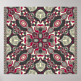 Ukrainischer Karakoko: Silk Neck Scarf Design Poster