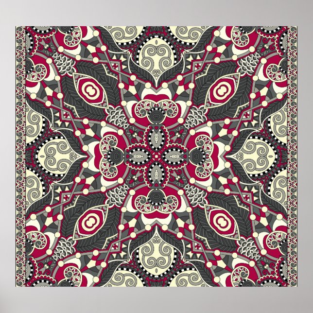 Ukrainischer Karakoko: Silk Neck Scarf Design Poster (Vorne)