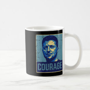Ukrainischer Präsident Selenskyj macht ukrainische Kaffeetasse