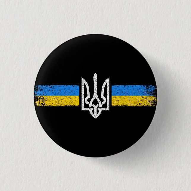 ukrainischer Präsident - ukrainisches Flaggensymbo Button (Vorderseite)