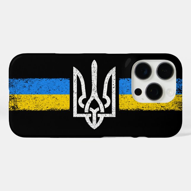 ukrainischer Präsident - ukrainisches Flaggensymbo iPhone 16 Pro Hülle (Rückseite (Horizontal))