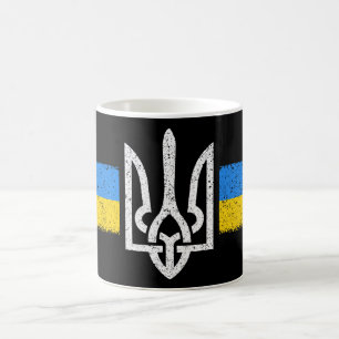 ukrainischer Präsident - ukrainisches Flaggensymbo Kaffeetasse